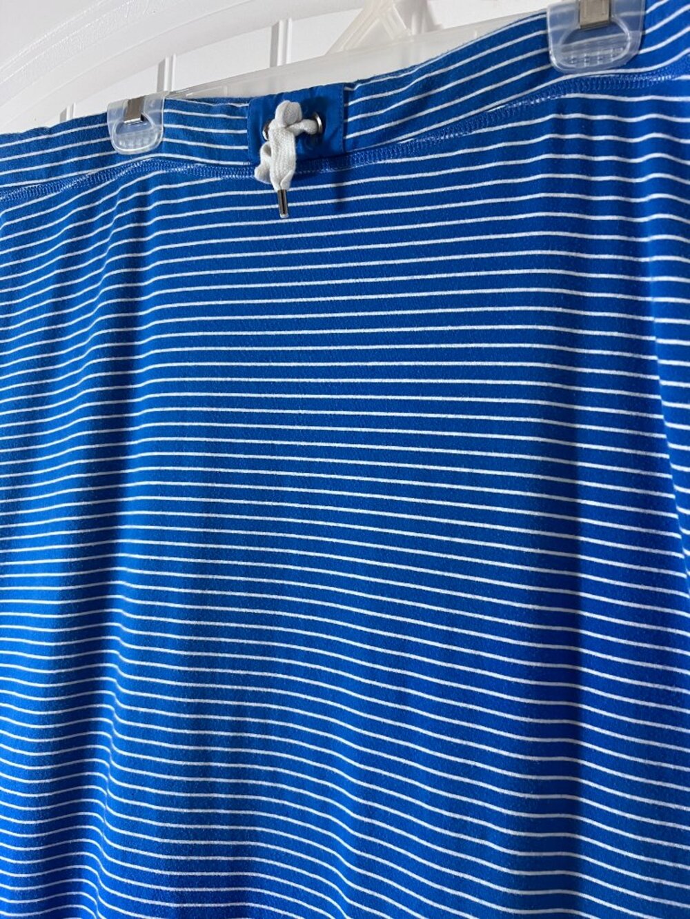 Lauren Ralph Lauren Striped Maxi Skirt (L) Blue White Drawstring Knit - Picture 2 of 13